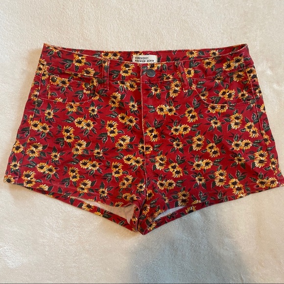 Forever 21 Pants - Sunflower Denim Shorts